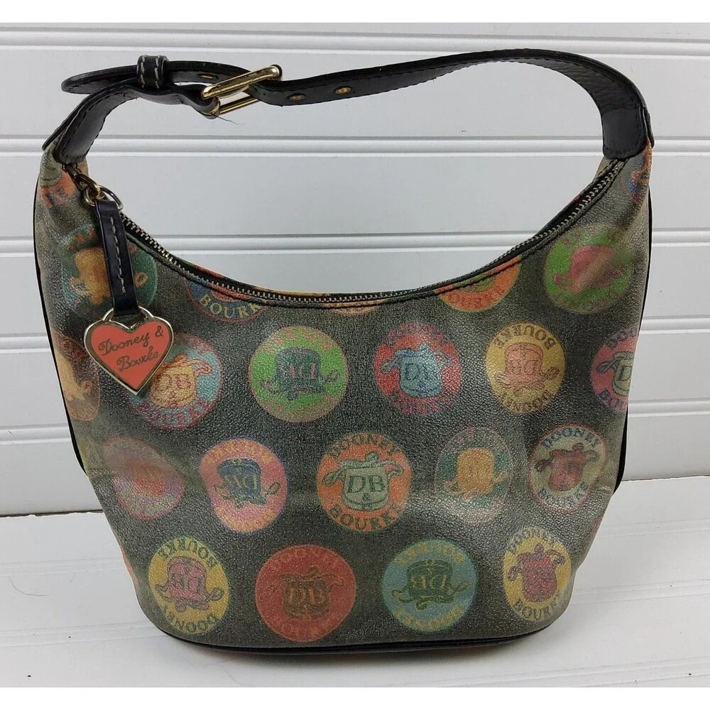 Dooney & Bourke Coated Canvas Hobo Shoulder Handbag Purse